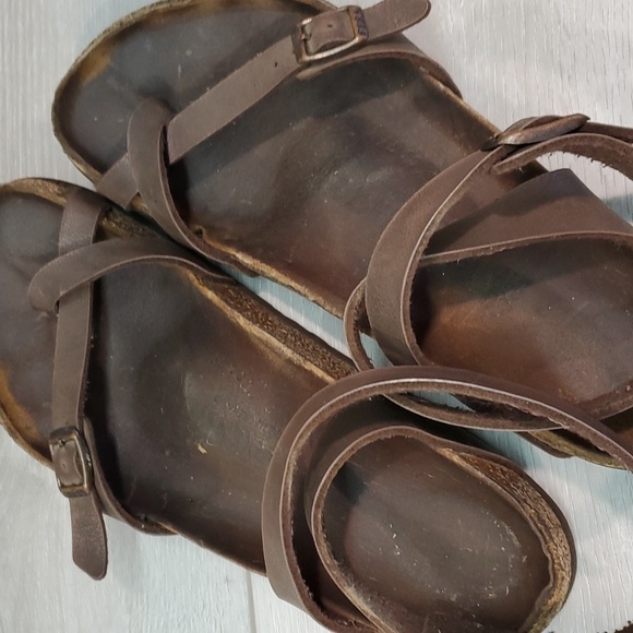 Birkenstock Women Ankle Leather Strap Sandals shoes sz 40/9 - Picture 10 of 13